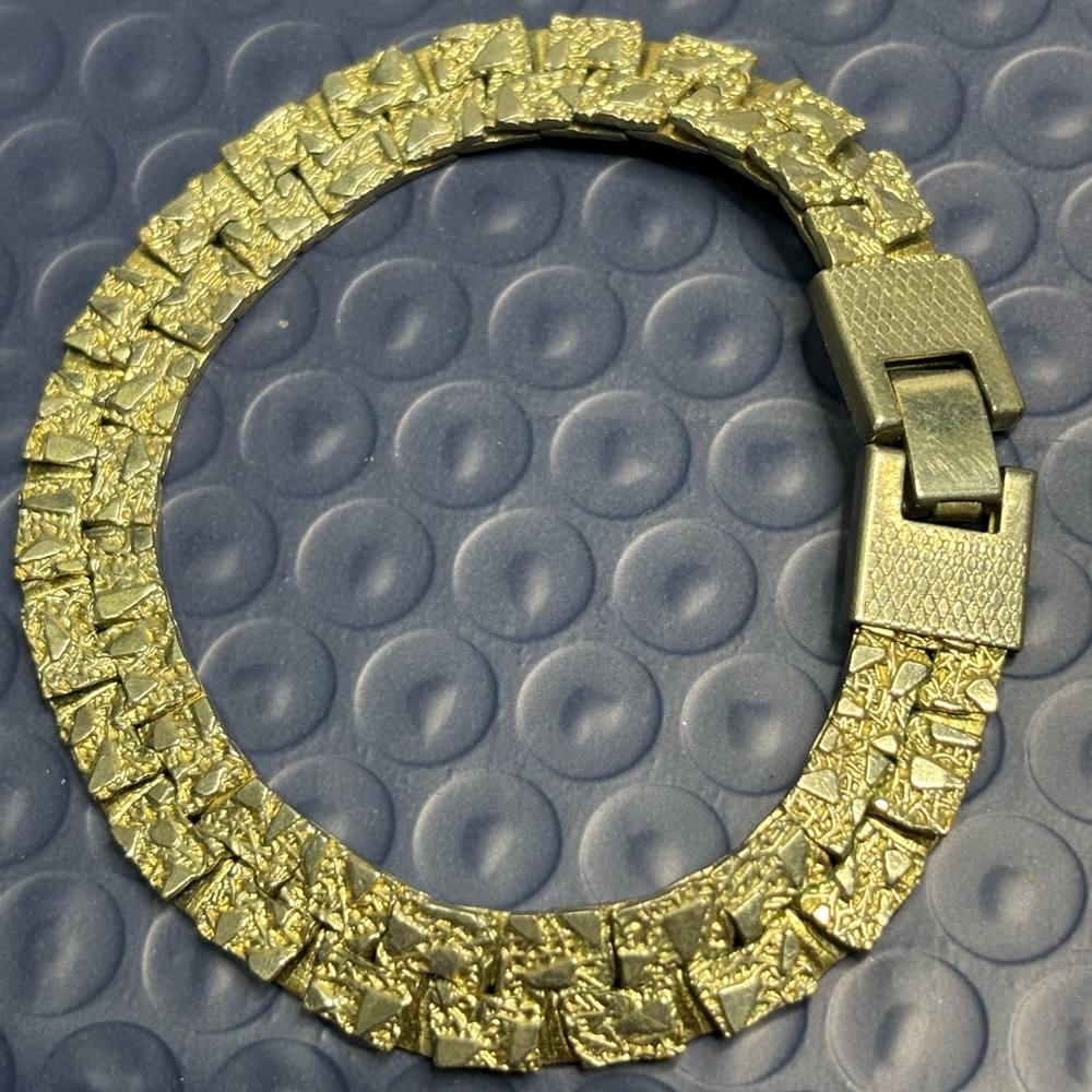 Gold Nugget Textured Bracelet